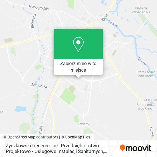 Mapa Życzkowski Ireneusz, inż. Przedsiębiorstwo Projektowo - Usługowe Instalacji Sanitarnych