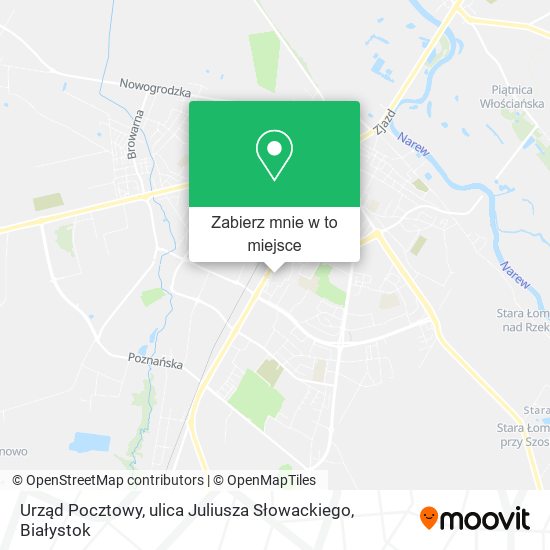 Mapa Urząd Pocztowy, ulica Juliusza Słowackiego