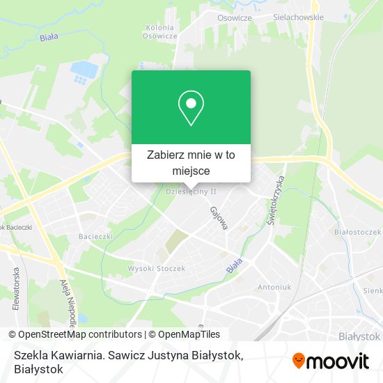 Mapa Szekla Kawiarnia. Sawicz Justyna Białystok