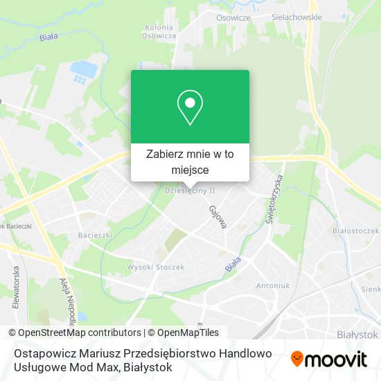 Mapa Ostapowicz Mariusz Przedsiębiorstwo Handlowo Usługowe Mod Max