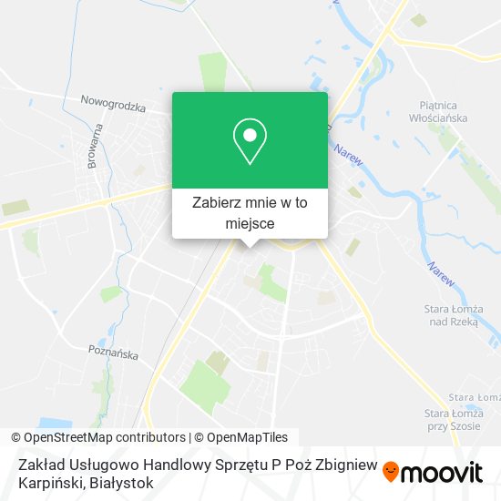 Mapa Zakład Usługowo Handlowy Sprzętu P Poż Zbigniew Karpiński