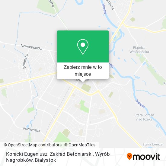 Mapa Konicki Eugeniusz. Zakład Betoniarski. Wyrób Nagrobków