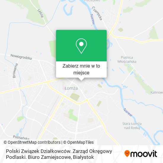 Mapa Polski Związek Działkowców. Zarząd Okręgowy Podlaski. Biuro Zamiejscowe