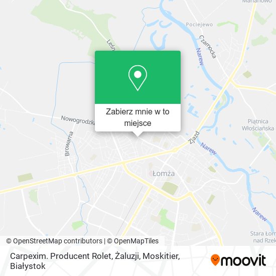 Mapa Carpexim. Producent Rolet, Żaluzji, Moskitier