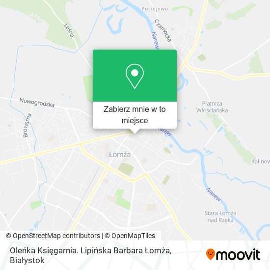 Mapa Oleńka Księgarnia. Lipińska Barbara Łomża