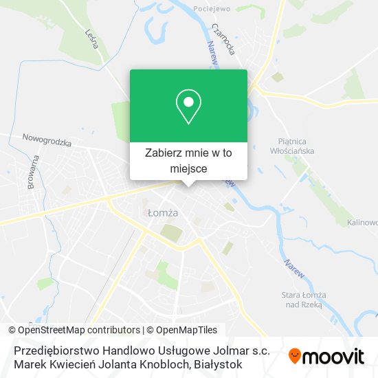 Mapa Przediębiorstwo Handlowo Usługowe Jolmar s.c. Marek Kwiecień Jolanta Knobloch