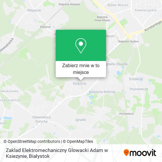 Mapa Zaklad Elektromechaniczny Glowacki Adam w Ksiezynie