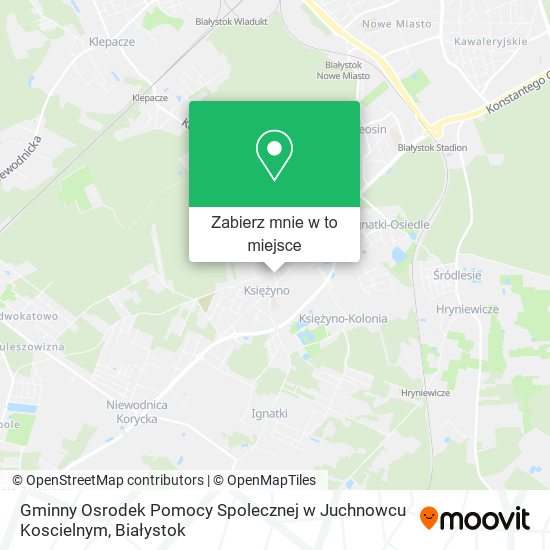 Mapa Gminny Osrodek Pomocy Spolecznej w Juchnowcu Koscielnym