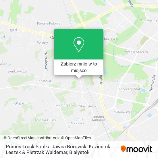 Mapa Primus Truck Spolka Jawna Borowski Kazimiruk Leszek & Pietrzak Waldemar