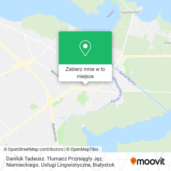 Mapa Daniluk Tadeusz. Tłumacz Przysięgły Jęz. Niemieckiego. Usługi Lingwistyczne