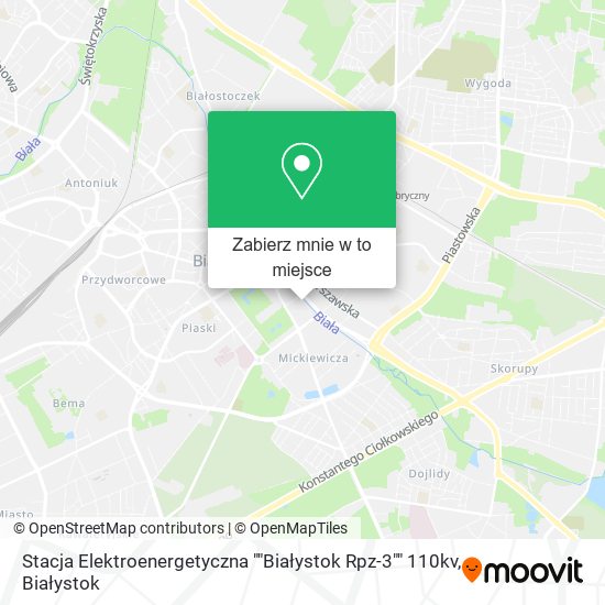 Mapa Stacja Elektroenergetyczna ""Białystok Rpz-3"" 110kv