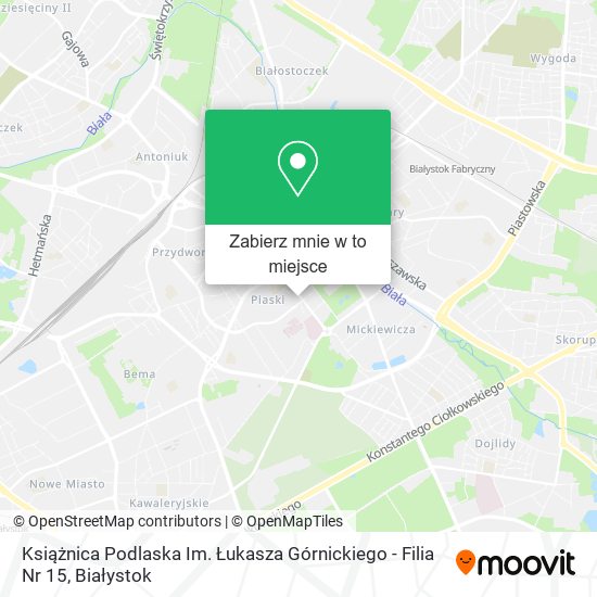 Mapa Książnica Podlaska Im. Łukasza Górnickiego - Filia Nr 15