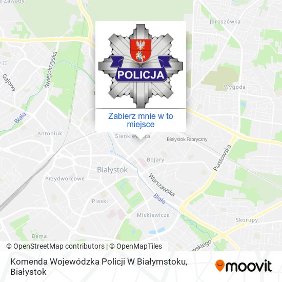 Mapa Komenda Wojewódzka Policji W Białymstoku