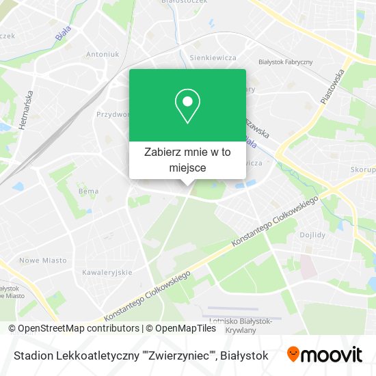 Mapa Stadion Lekkoatletyczny ""Zwierzyniec""