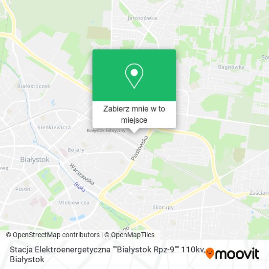 Mapa Stacja Elektroenergetyczna ""Białystok Rpz-9"" 110kv
