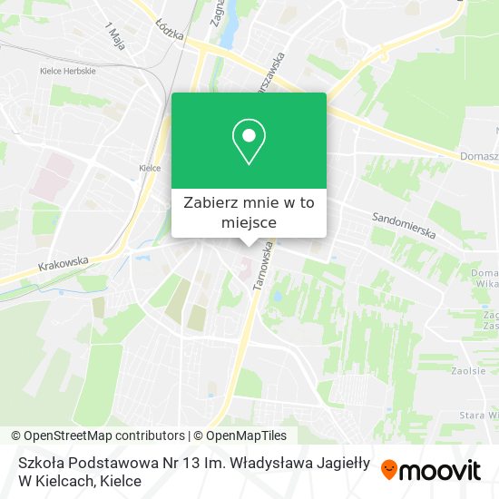 Mapa Szkoła Podstawowa Nr 13 Im. Władysława Jagiełły W Kielcach