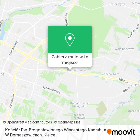 Mapa Kościół Pw. Błogosławionego Wincentego Kadłubka W Domaszowicach