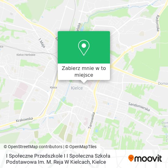 Mapa I Społeczne Przedszkole I I Społeczna Szkoła Podstawowa Im. M. Reja W Kielcach