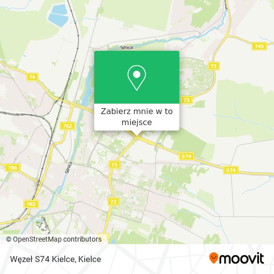 Mapa Węzeł S74 Kielce