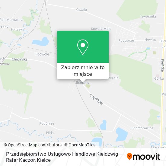 Mapa Przedsiębiorstwo Usługowo Handlowe Kieldzwig Rafał Kaczor