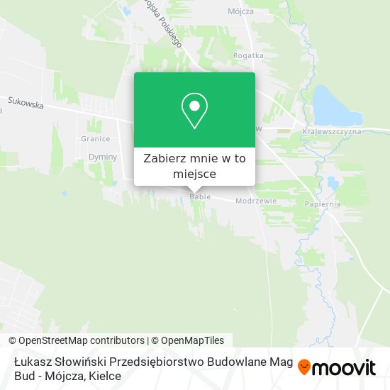 Mapa Łukasz Słowiński Przedsiębiorstwo Budowlane Mag Bud - Mójcza