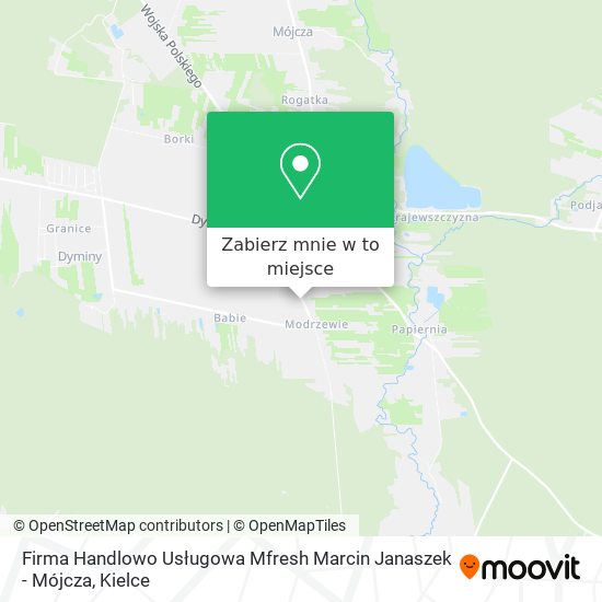 Mapa Firma Handlowo Usługowa Mfresh Marcin Janaszek - Mójcza
