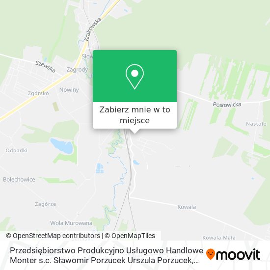 Mapa Przedsiębiorstwo Produkcyjno Usługowo Handlowe Monter s.c. Sławomir Porzucek Urszula Porzucek