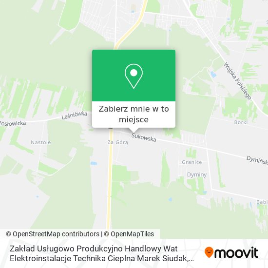 Mapa Zakład Usługowo Produkcyjno Handlowy Wat Elektroinstalacje Technika Cieplna Marek Siudak