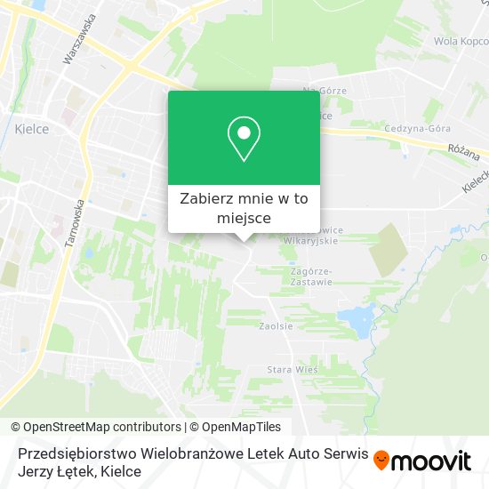 Mapa Przedsiębiorstwo Wielobranżowe Letek Auto Serwis Jerzy Łętek