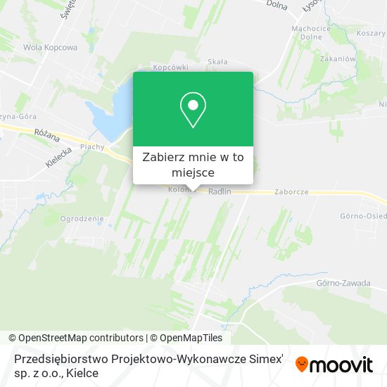Mapa Przedsiębiorstwo Projektowo-Wykonawcze Simex' sp. z o.o.