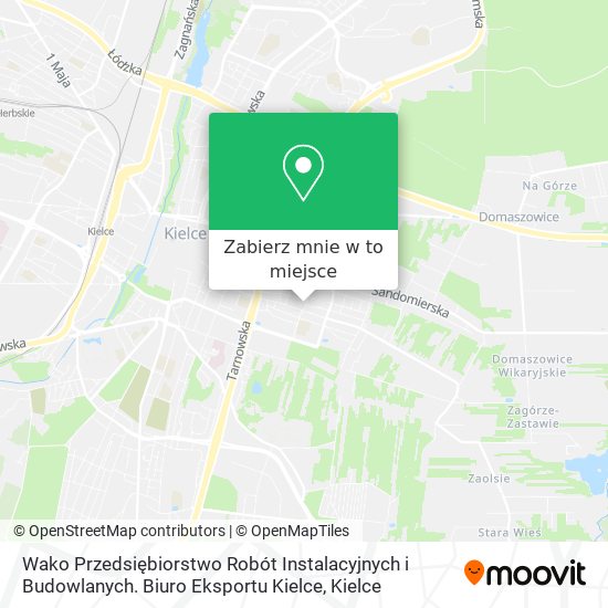 Mapa Wako Przedsiębiorstwo Robót Instalacyjnych i Budowlanych. Biuro Eksportu Kielce