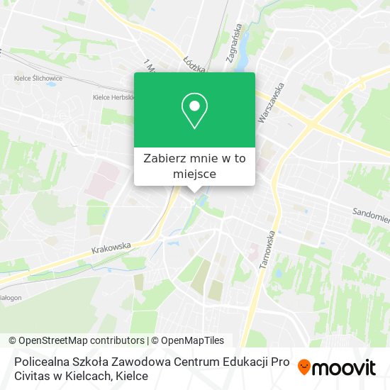 Mapa Policealna Szkoła Zawodowa Centrum Edukacji Pro Civitas w Kielcach
