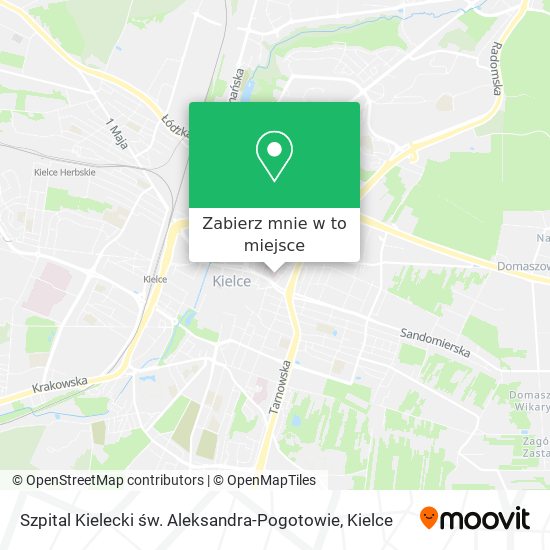 Mapa Szpital Kielecki św. Aleksandra-Pogotowie