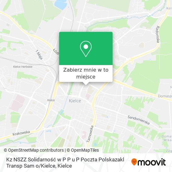 Mapa Kz NSZZ Solidarność w P P u P Poczta Polskazakl Transp Sam o / Kielce