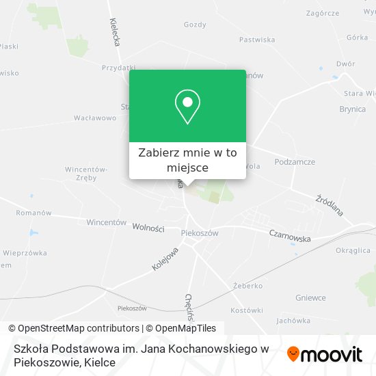 Mapa Szkoła Podstawowa im. Jana Kochanowskiego w Piekoszowie