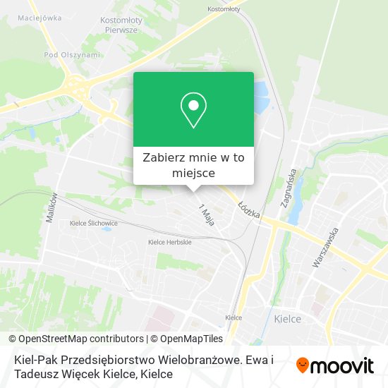 Mapa Kiel-Pak Przedsiębiorstwo Wielobranżowe. Ewa i Tadeusz Więcek Kielce