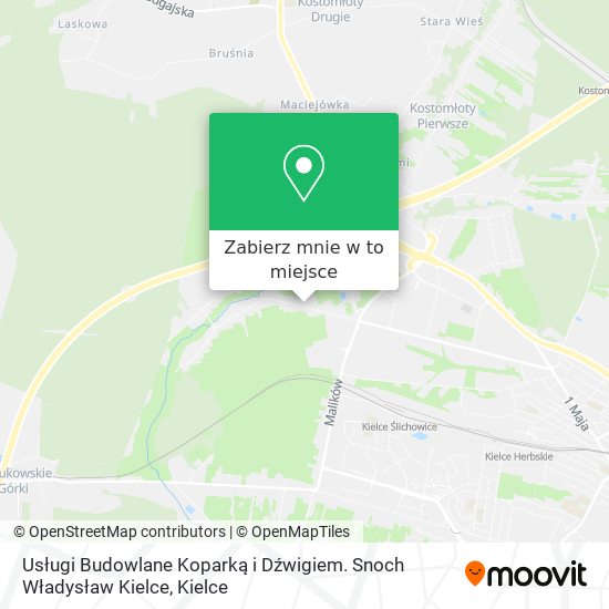 Mapa Usługi Budowlane Koparką i Dźwigiem. Snoch Władysław Kielce