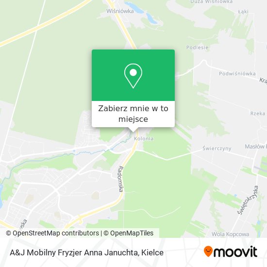 Mapa A&J Mobilny Fryzjer Anna Januchta