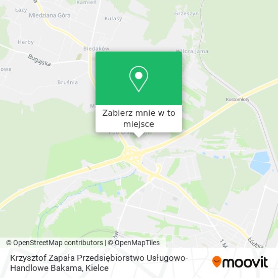 Mapa Krzysztof Zapała Przedsiębiorstwo Usługowo-Handlowe Bakama