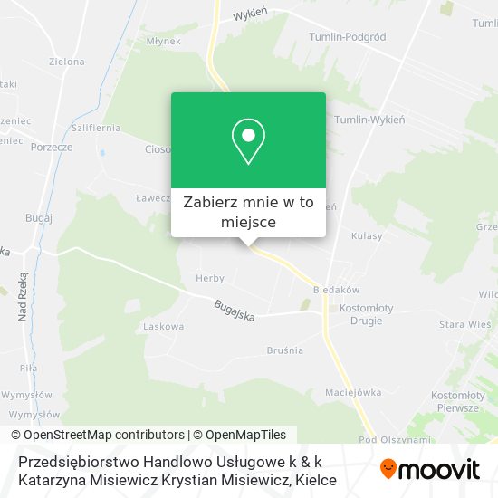 Mapa Przedsiębiorstwo Handlowo Usługowe k & k Katarzyna Misiewicz Krystian Misiewicz