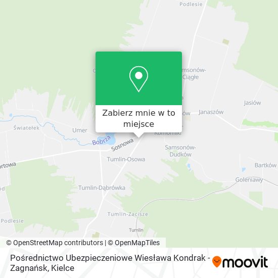 Mapa Pośrednictwo Ubezpieczeniowe Wiesława Kondrak - Zagnańsk