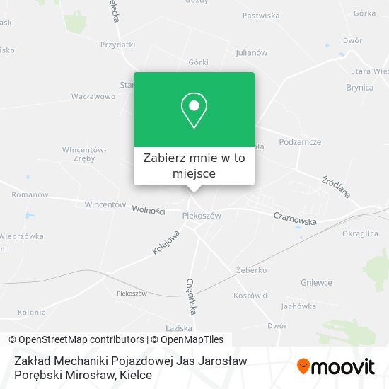 Mapa Zakład Mechaniki Pojazdowej Jas Jarosław Porębski Mirosław