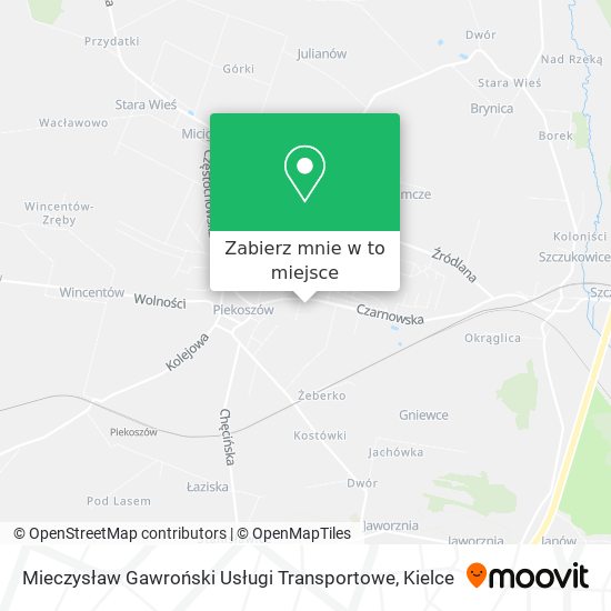 Mapa Mieczysław Gawroński Usługi Transportowe