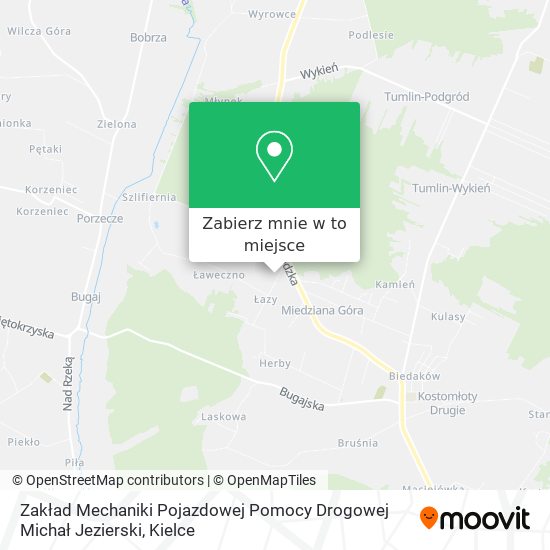Mapa Zakład Mechaniki Pojazdowej Pomocy Drogowej Michał Jezierski