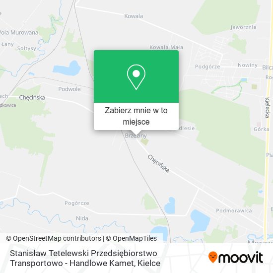 Mapa Stanisław Tetelewski Przedsiębiorstwo Transportowo - Handlowe Kamet