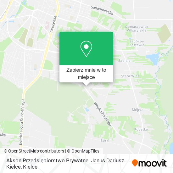 Mapa Akson Przedsiębiorstwo Prywatne. Janus Dariusz. Kielce