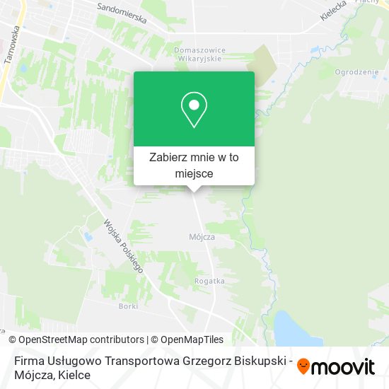 Mapa Firma Usługowo Transportowa Grzegorz Biskupski - Mójcza