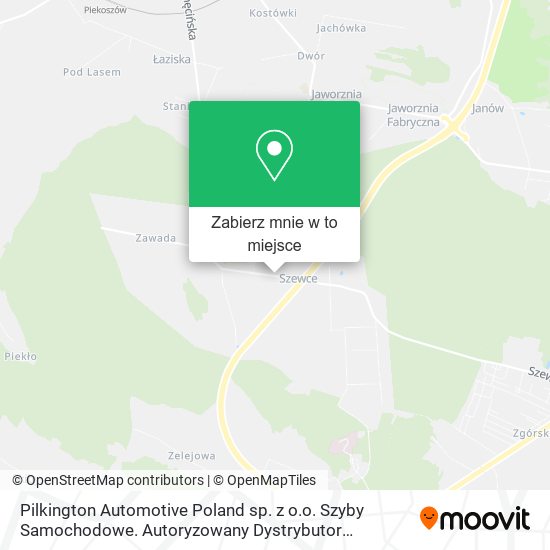 Mapa Pilkington Automotive Poland sp. z o.o. Szyby Samochodowe. Autoryzowany Dystrybutor Autofenix