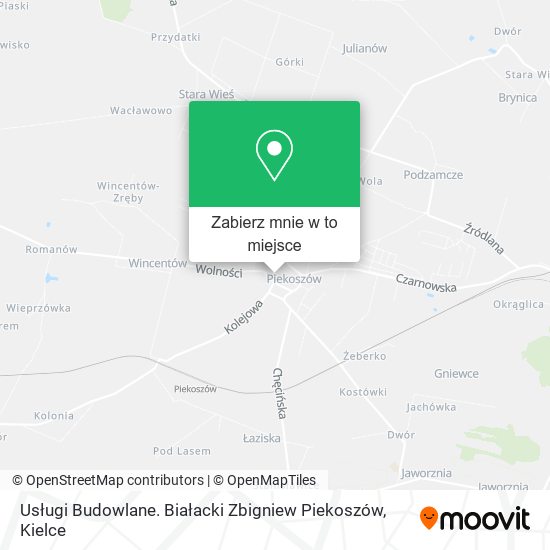 Mapa Usługi Budowlane. Białacki Zbigniew Piekoszów