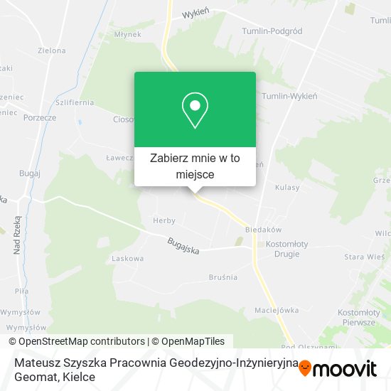Mapa Mateusz Szyszka Pracownia Geodezyjno-Inżynieryjna Geomat